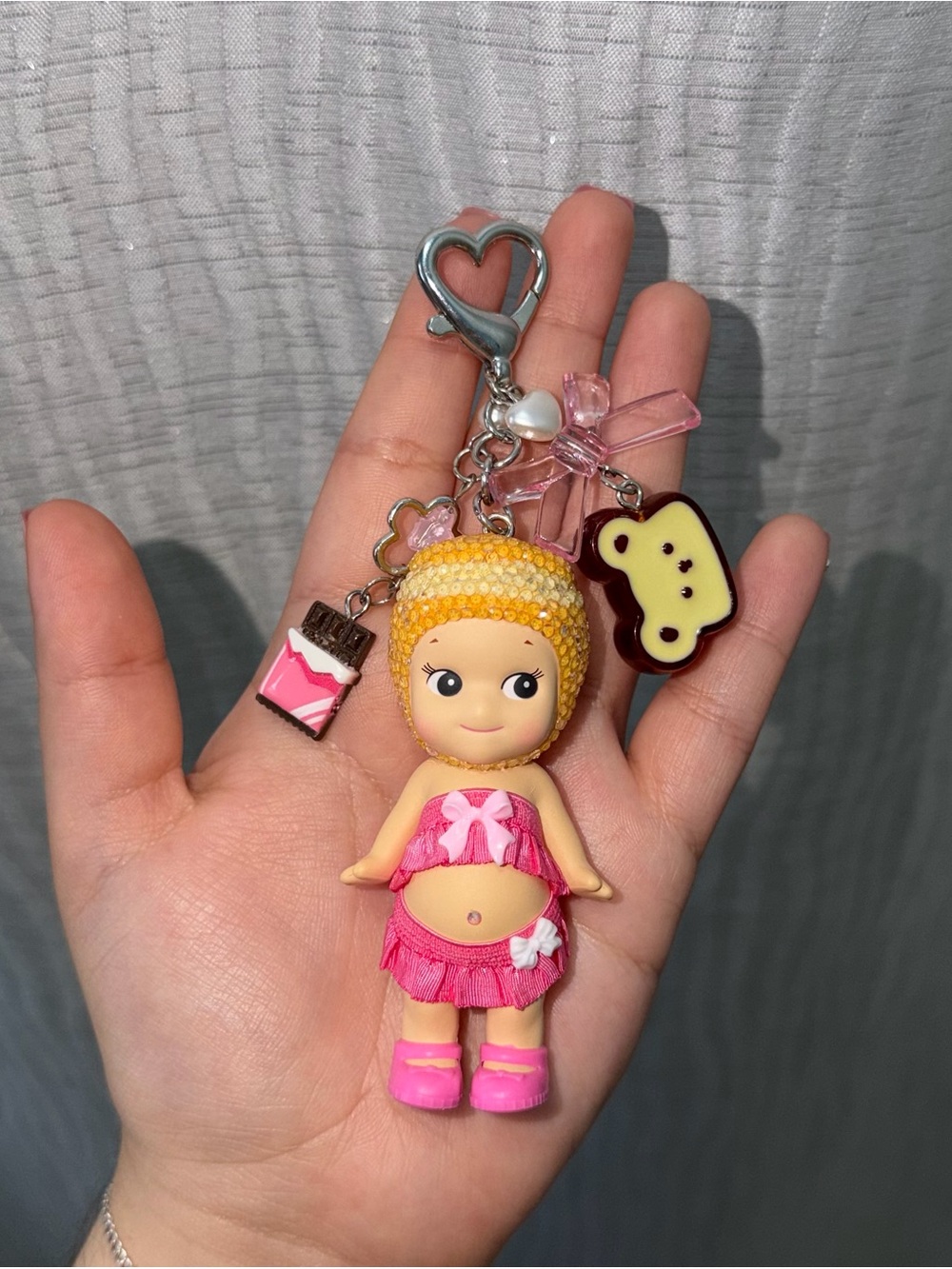 Sonny Angel Cream Puff Bedazzled Keychain